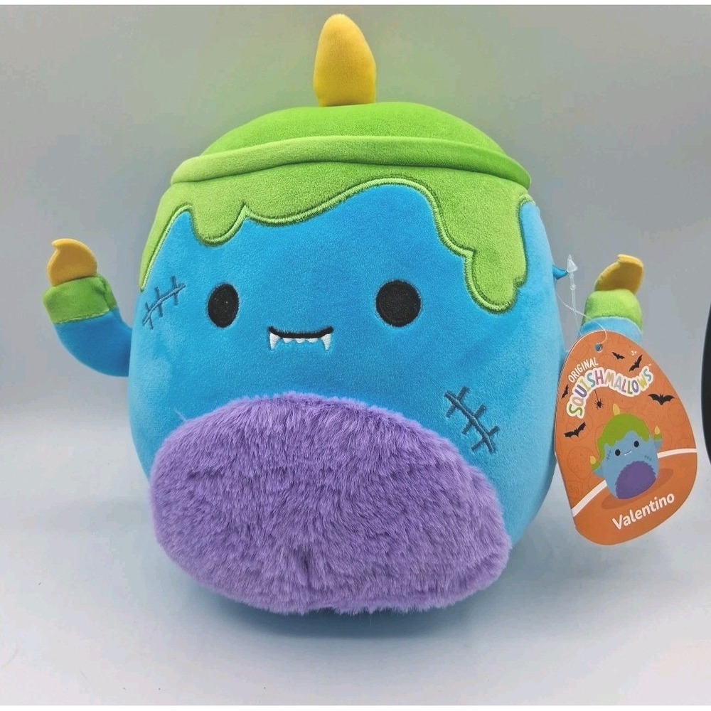 Squishmallows 8" Halloween Valentino the Candle Plush Blue Purple SQHW01191